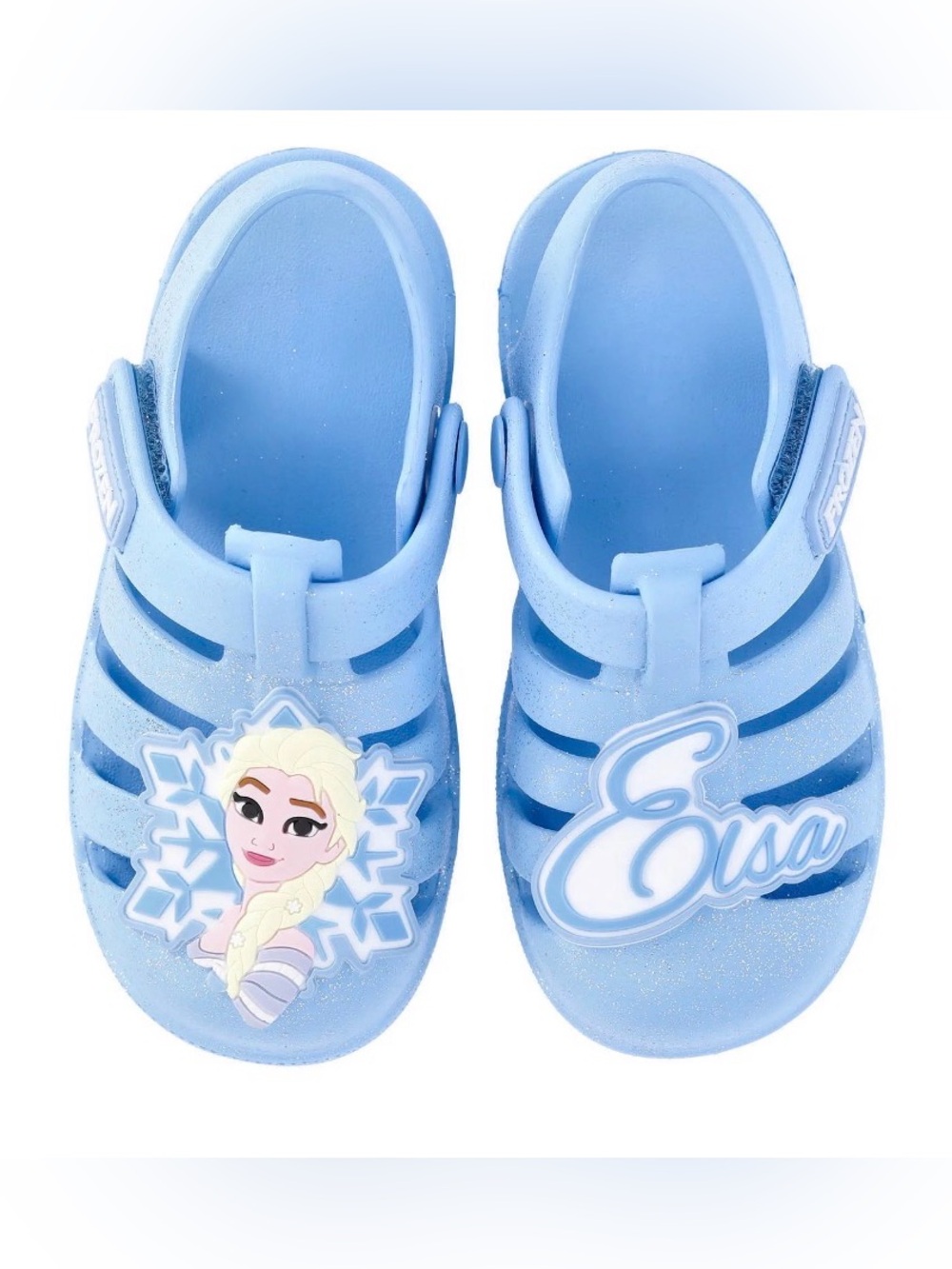 Disney Elsa Light Blue Kids Clogs with Character Accents